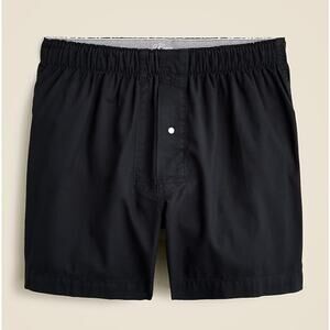 J.Crew Boxer Short Men S Black Broken-in Organic Cotton Oxford Elastic Waistband